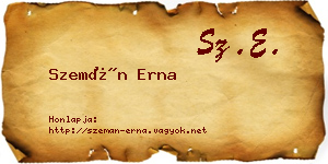 Szemán Erna névjegykártya